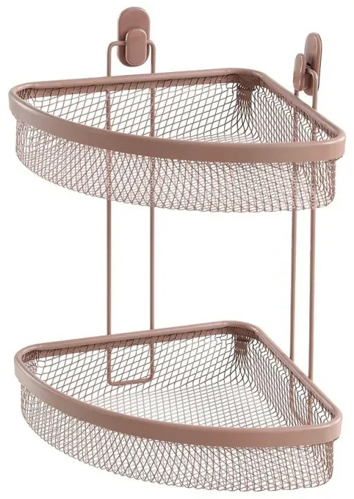 Mensola bagno angolare mocha in acciaio con 2 ripiani – Taki