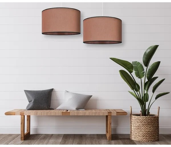 Duolla - Lampadario a sospensione con filo ROLLER 1xE27/15W/230V diametro 40 cm marrone/nero