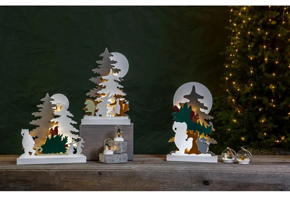 Decorazione luminosa bianca con motivo natalizio Forest Friends - Star Trading