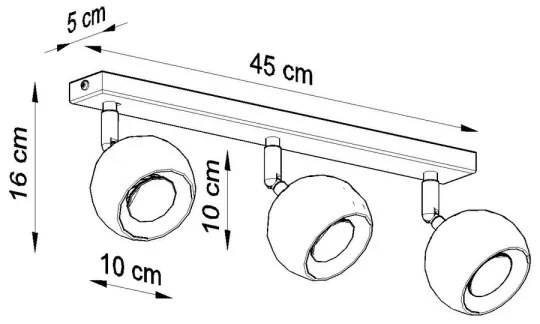 Sollux SL.0445 - Faretto da binario OCULARE 3xGU10/10W/230V