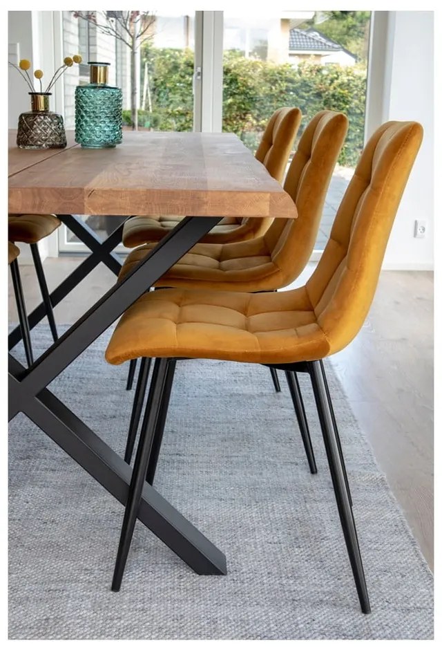 Sedie da pranzo in set gialle in imbottito 2 pz Middelfart – House Nordic