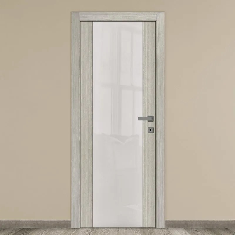 Porta battente Cambridge Vetrata rovere grigio L 60 x H 210 cm reversibile