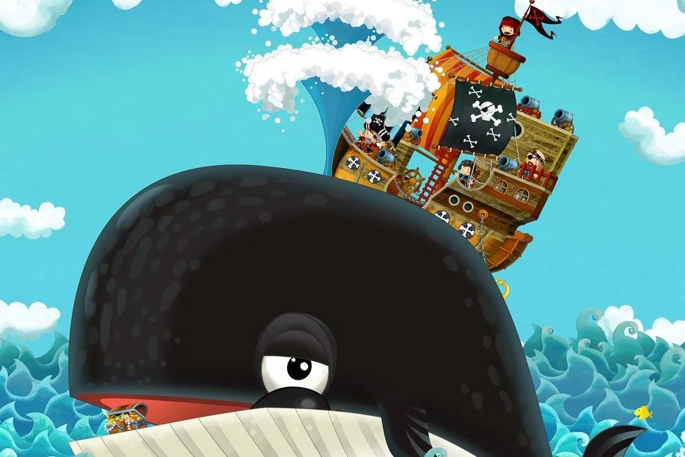 Stampa su tela – Nave pirata sulla balena