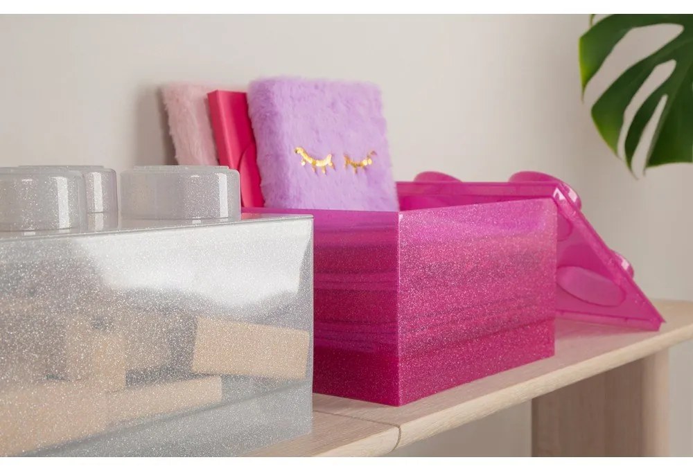Scatola per bambini rosa in plastica 25x25x18 cm – LEGO®