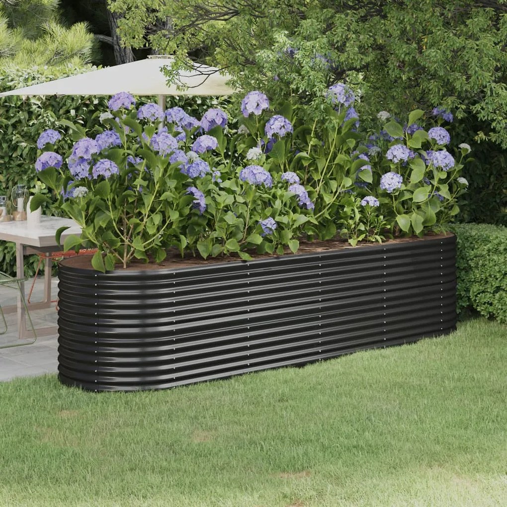 Letto Da Giardino İn Acciaio A Polvere 296x80x68 Cm Antracite /