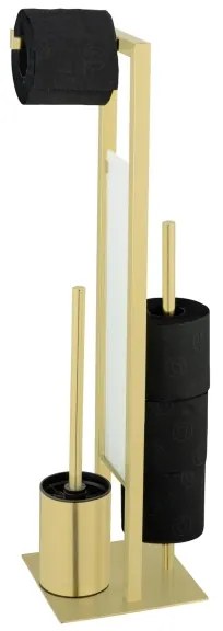 WENKO 26034100 - Set WC RIVALTA 18x70 cm acciaio inox/dorato/bianco/nero