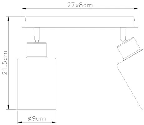 Globo 15465-2 - Faretto HADERA 2xE27/15W/230V