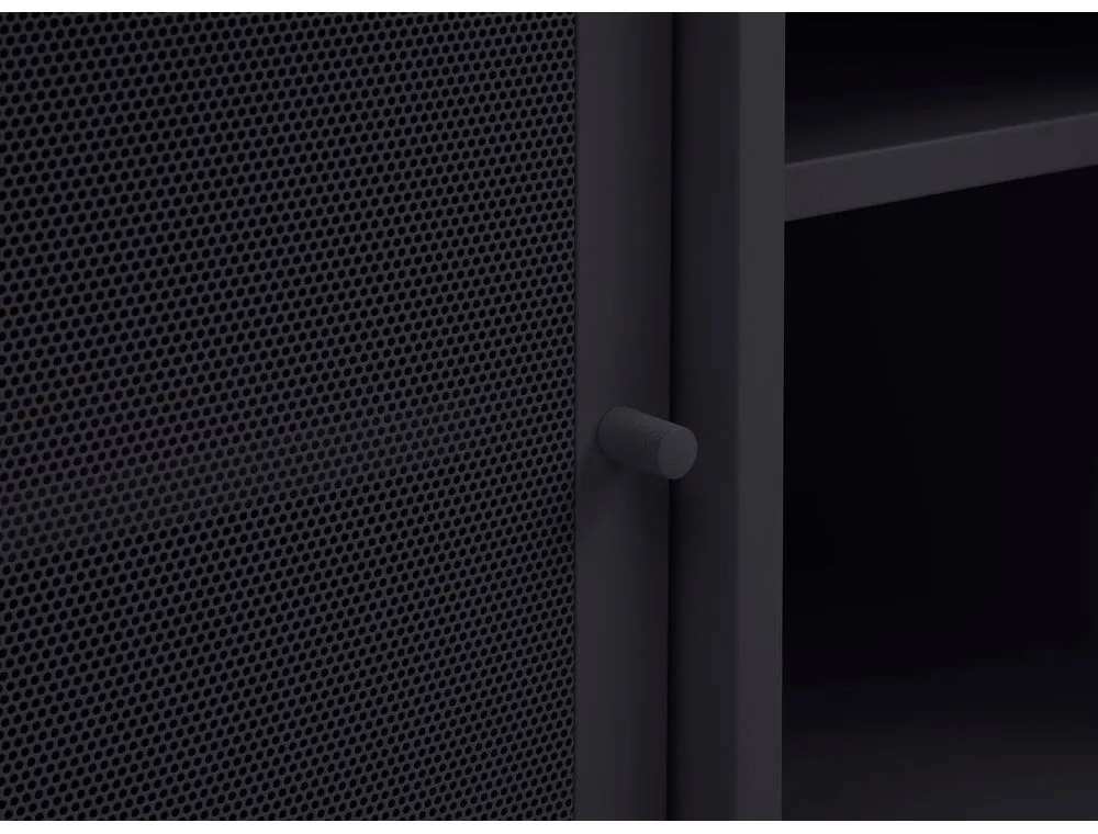 Mobile TV nero in metallo 160x55x45 cm Veep – Unique Furniture