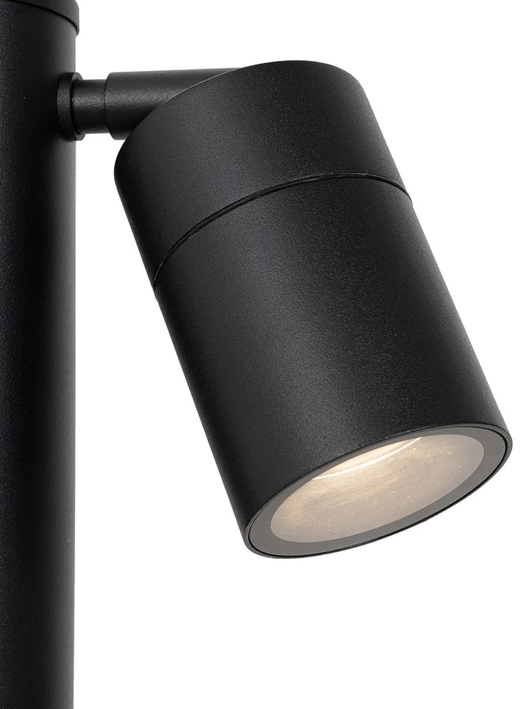 Lampada da esterno nera con picchetto da terra e pressacavo 45cm 2 luci IP44 - Duo