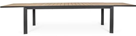 Tavolo Allungabile Da Esterno In Alluminio Antracite 100x220-340 Cm Belmar Bizzotto