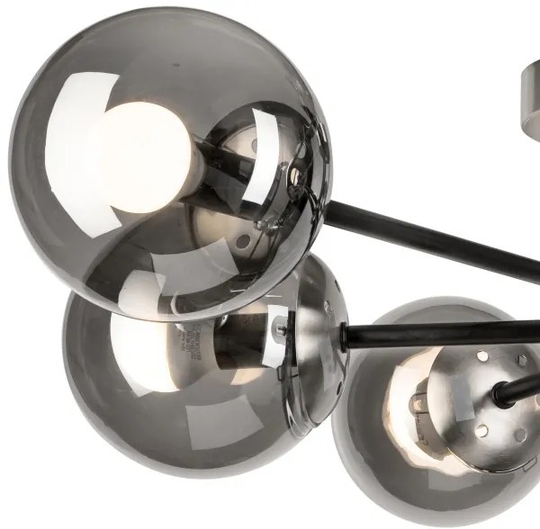 Lampadario a plafone MALENA 6xE14/5W/230V cromo opaco/fumé