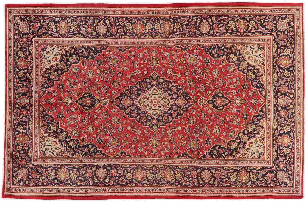 Kashan Tappeto 200x300 (Iran) Annodato A Mano