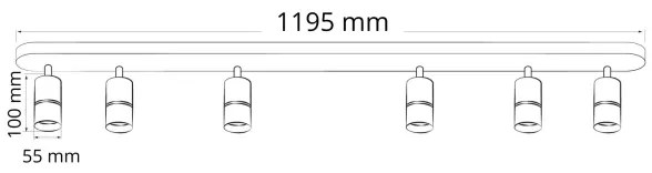 Faretto BAMBOO 6xGU10/10W/230V nero