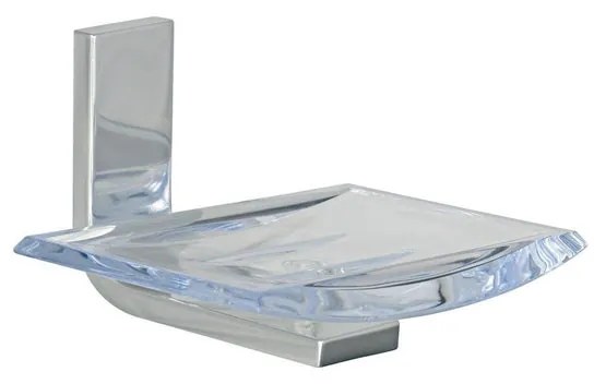 Porta sapone Materia trasparente con profili cromo lucido 11.5 cm x 7.5 cm in polipropilene