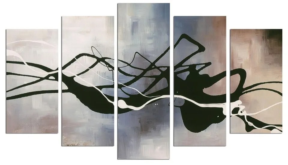 Quadro a più parti Linee nere, 110 x 60 cm - Wallity