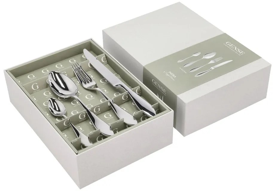 Posate argentate in acciaio inox 16 pz Indra – Gense