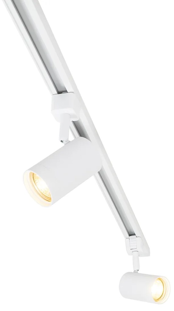 Sistema a binario moderno monofase con 10 faretti bianchi - Jeana