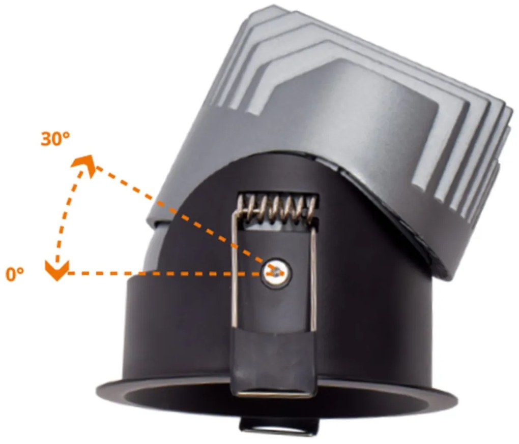 Faro LED da Incasso 15W Nero Ø75mm IP65 CCT UGR19 con driver Philips Colore Bianco Variabile CCT