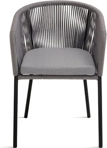 Sedia in corda Grigio Chiaro con struttura in metallo JOAN 2 sedie