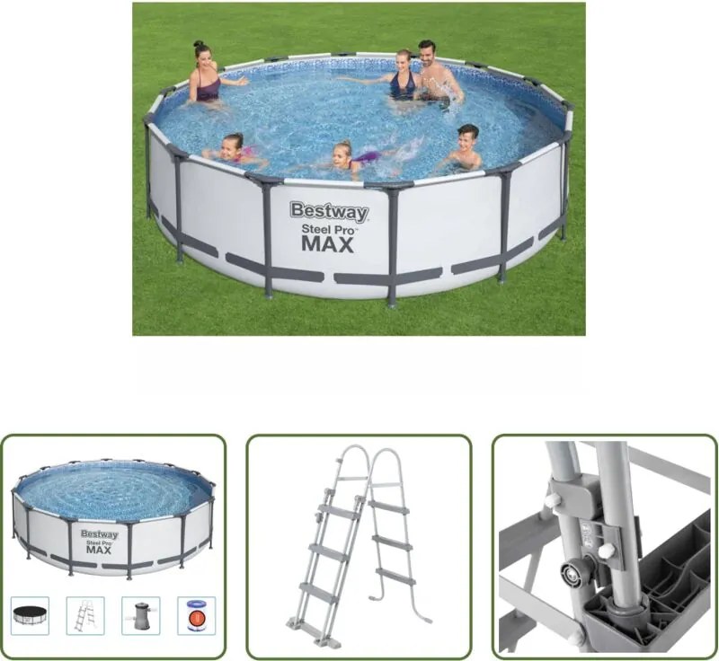 vidaXL Piscina da esterno - Bestway Set Piscina Steel Pro MAX 427x107 cm