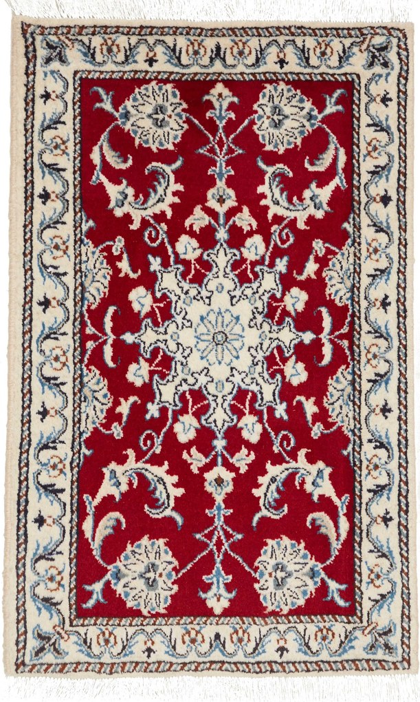 Nain Tappeto persiano 90 x 60 Rosso (Iran) Annodato A Mano