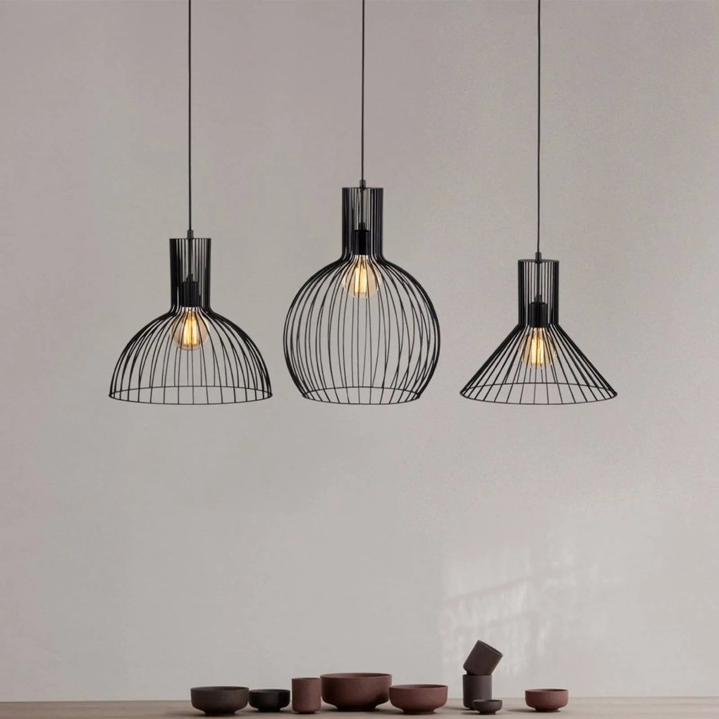 Lampada a sospensione Fellini MR-768 Opviq, dimmerabile, Nero, Soggiorno / Sala da pranzo, Metallo, Moderno, Lampada a sospensione