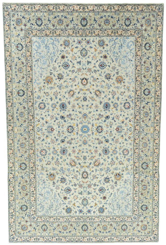 Kashan Tappeto 270 x 410 Verde (Iran) Annodato A Mano