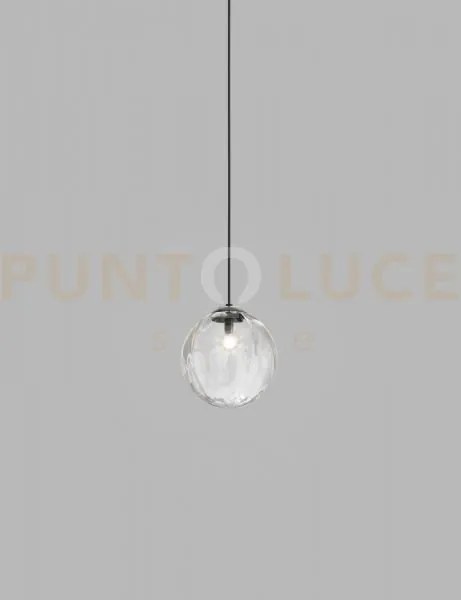 Puppet sospensione m cristallo trasparente nero opaco 1 luce attacc...