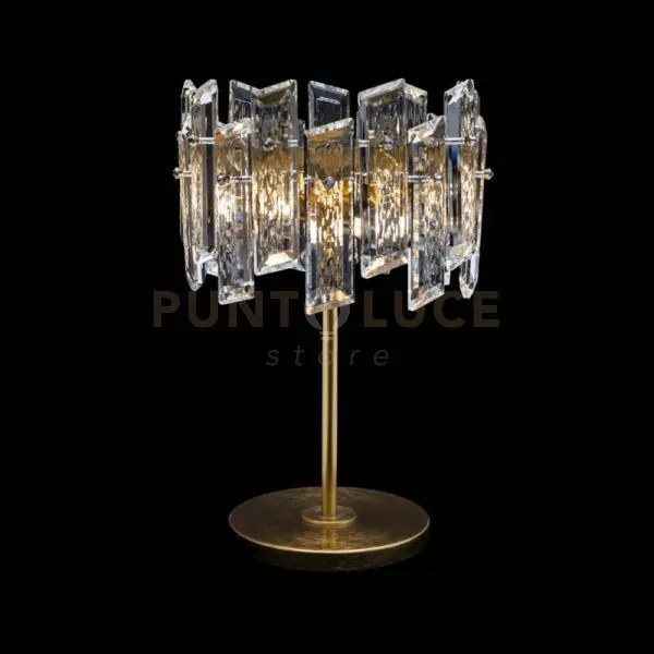 Lampada da tavolo piccola arcadia 3 luci, oro, 3 lampadine x g9 (es...