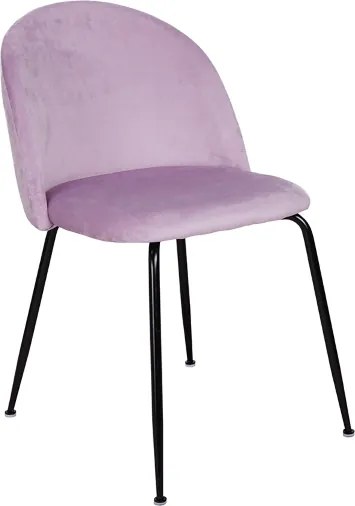 Sedia da pranzo in velluto Glicine con gambe in metallo Nero - PARIS 2 sedie