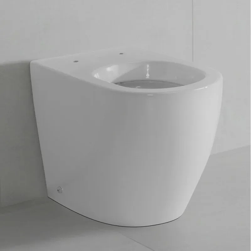 Vaso filo parete traslato in ceramica bianca con scarico universale - Osaka