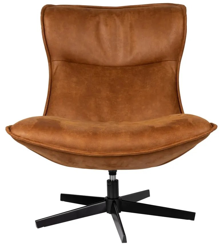 Poltrona in velluto marrone cognac John - White Label