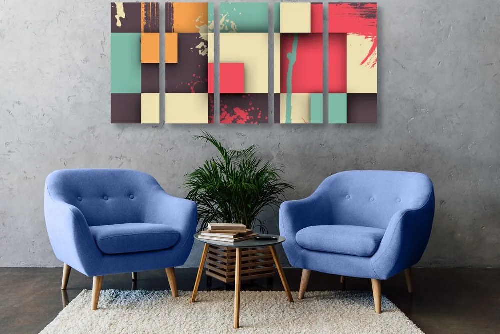 Quadri 5 pezzi – Texture astratta