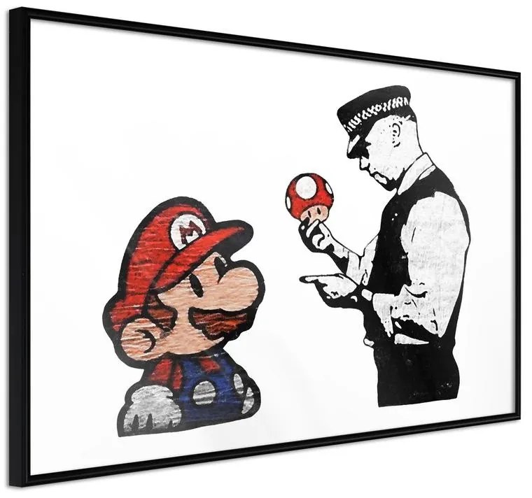 Poster  Banksy: Mario and Copper  Cornice Quadri Cornice nera, Larghezza x Altezza Home decor 30x20