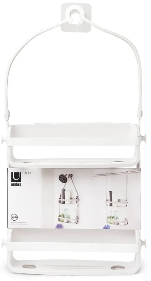 Mensola in plastica bianca sospesa per il bagno Flex - Umbra