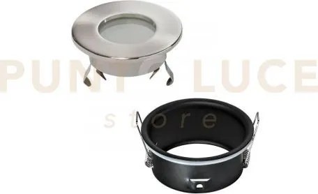 Faretto viper nikel tondo ip65 8,2x5,6cm in metallo e vetro per por...