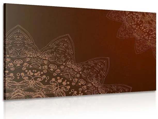 Quadro su tela – Elementi moderni di Mandala in sfumature di marrone
