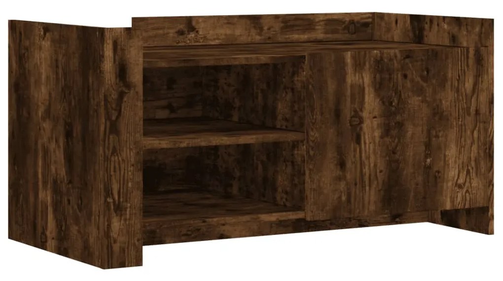 Tavolino salotto rovere fumo 100x50x50 cm in legno multistrato