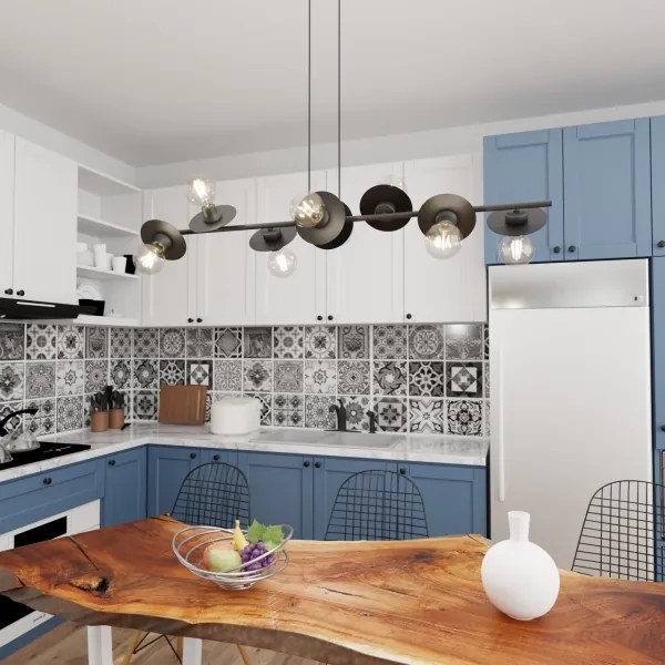 Lampadario a sospensione con filo TOKEN 8xE27/15W/230V nero