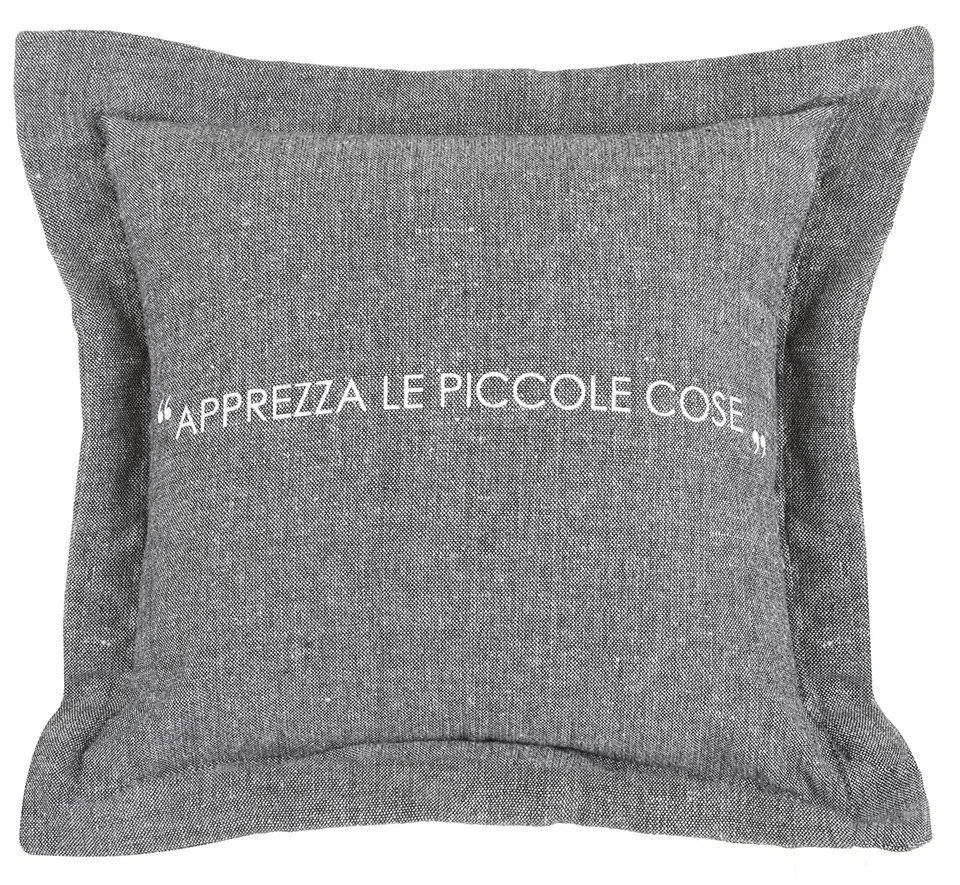 Cuscino divano 30x30 cm scritta antracite
