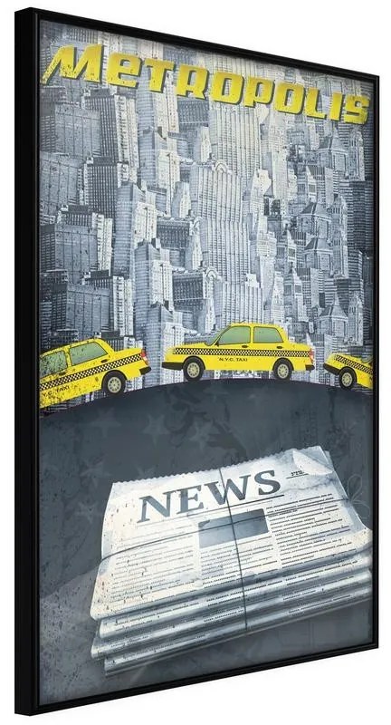 Poster  Metropolis News  Cornice Quadri Cornice nera, Larghezza x Altezza Home decor 20x30