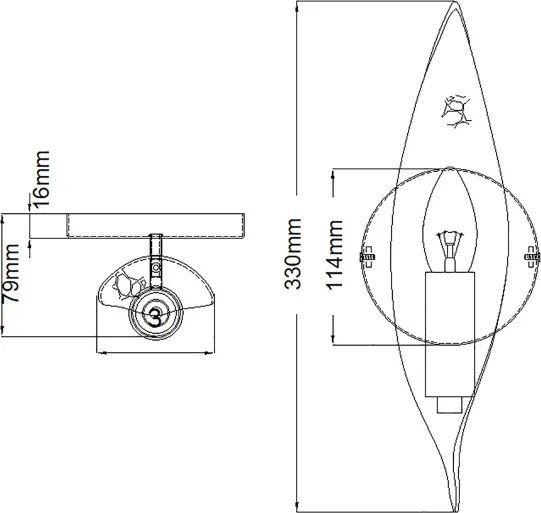 Quintiesse QN-WILLOW1-CBK - Lampada da parete WILLOW 1xE14/40W/230V oro/nero