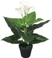 Calla Lily Artificiale con Vaso 45 cm Bianca