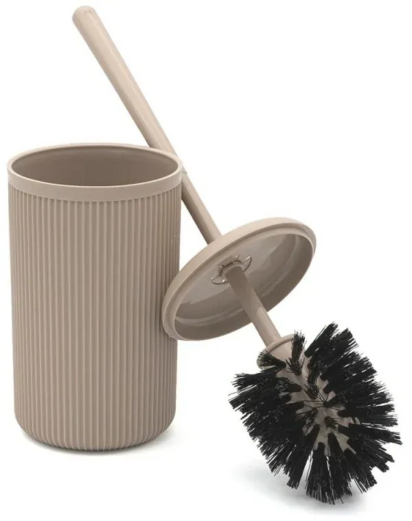 Set accessori bagno appoggio scopino e pattumiera tortora in plastica Ring