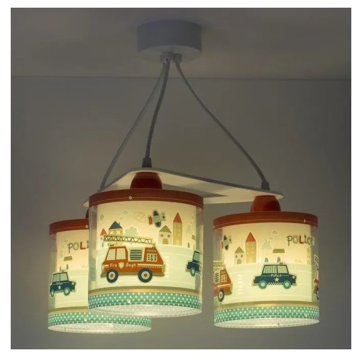 Dalber D-60614 - Lampadario per bambini POLICE 3xE27/60W/230V