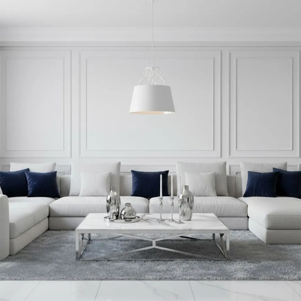 Lampada Da Soffitto Pensile Metallico Bianco APP423-1CP