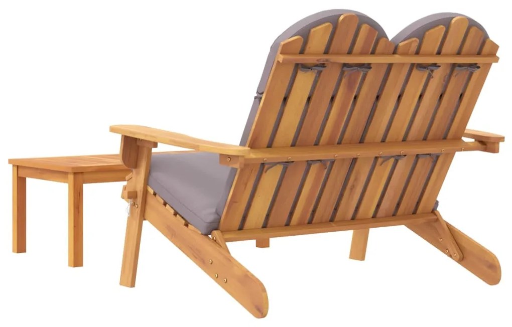 Set salotto da giardino adirondack 2pz legno massello di acacia