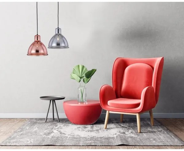 Klausen 111010 - Lampadario a sospensione con filo CREATE 1xE27/11W/230V grigio