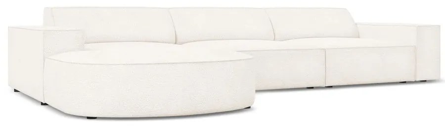 Divano angolare beige in tessuto bouclé (angolo sinistro) Jodie - Micadoni Home