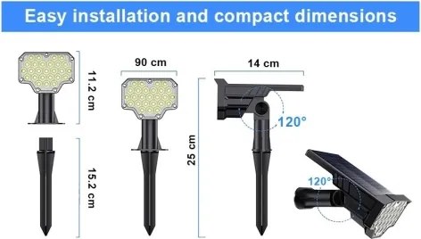 Viking - Lampada solare LED/1W/3,7V IP65 6000K 2200 mAh